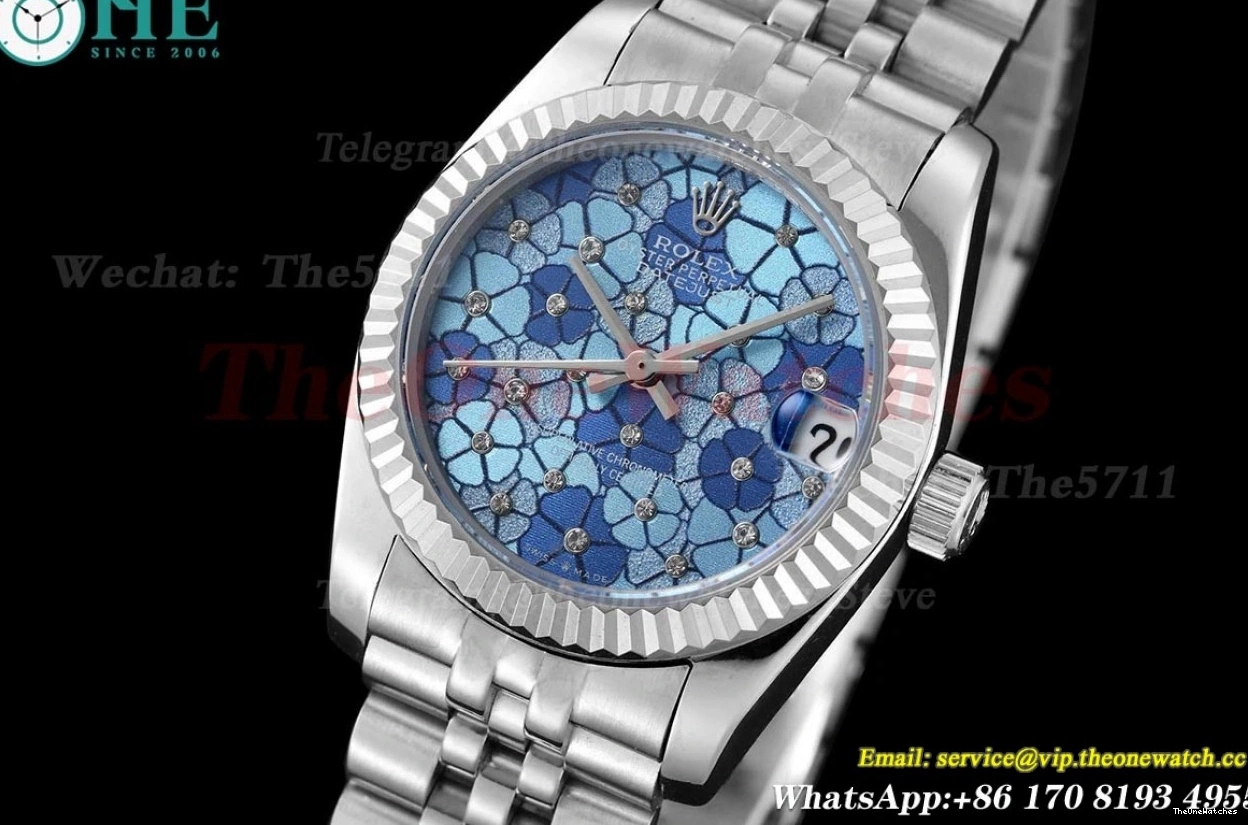 SS Flower 278274 31mm SS Dial Datejust Blue MY8215 GDF 0205